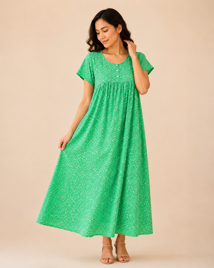 Meghalaya Bloom Cotton Lounge Dress