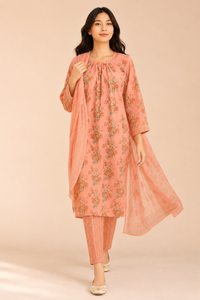 Blush Bloom Floral Cotton Kurta Set