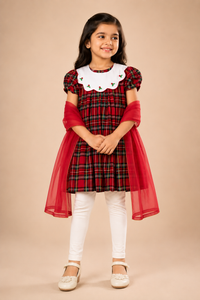 Holiday Tartan Party Dress for Girls