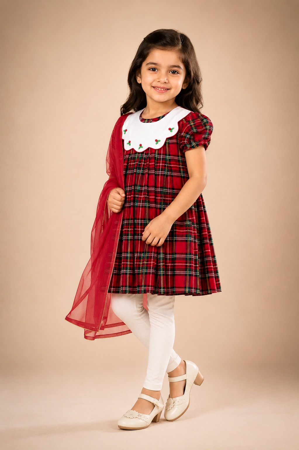 Holiday Tartan Party Dress for Girls