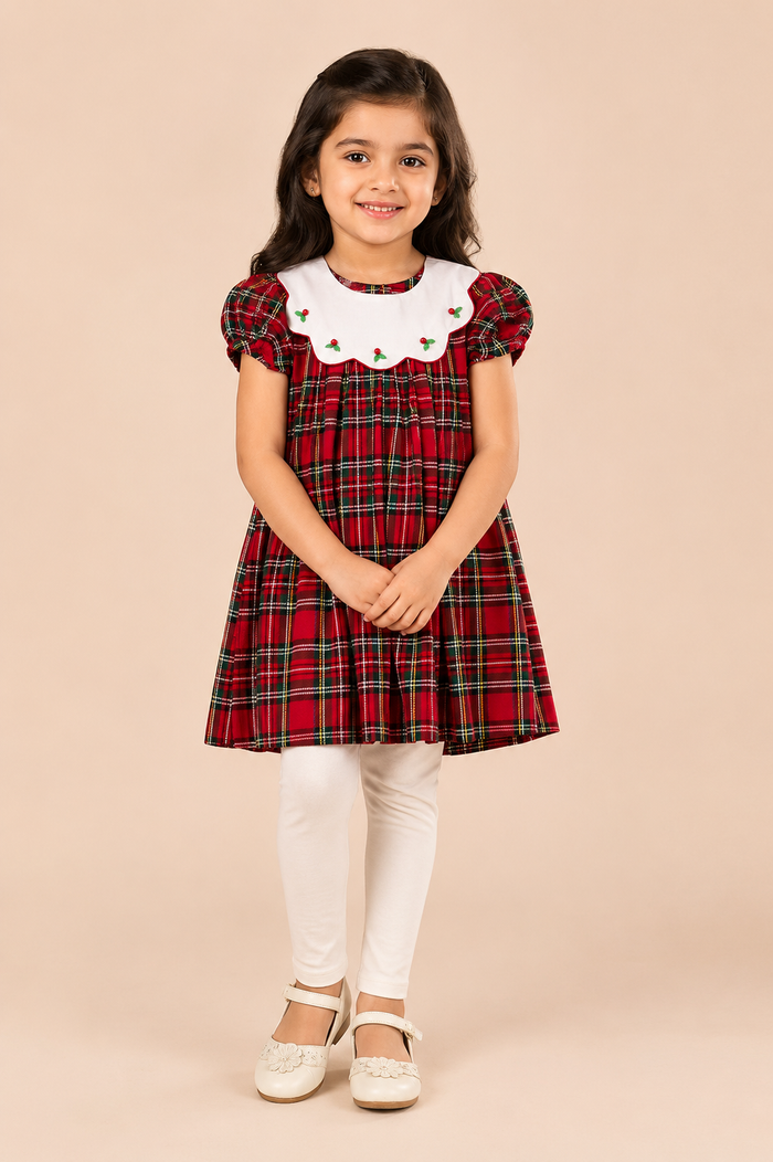 Holiday Tartan Party Dress for Girls