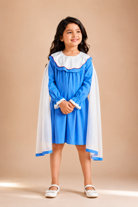 Azure Bloom Girls Cotton Dress
