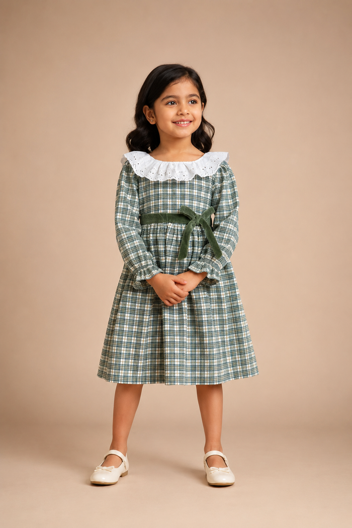 Willow Lace Plaid Dress