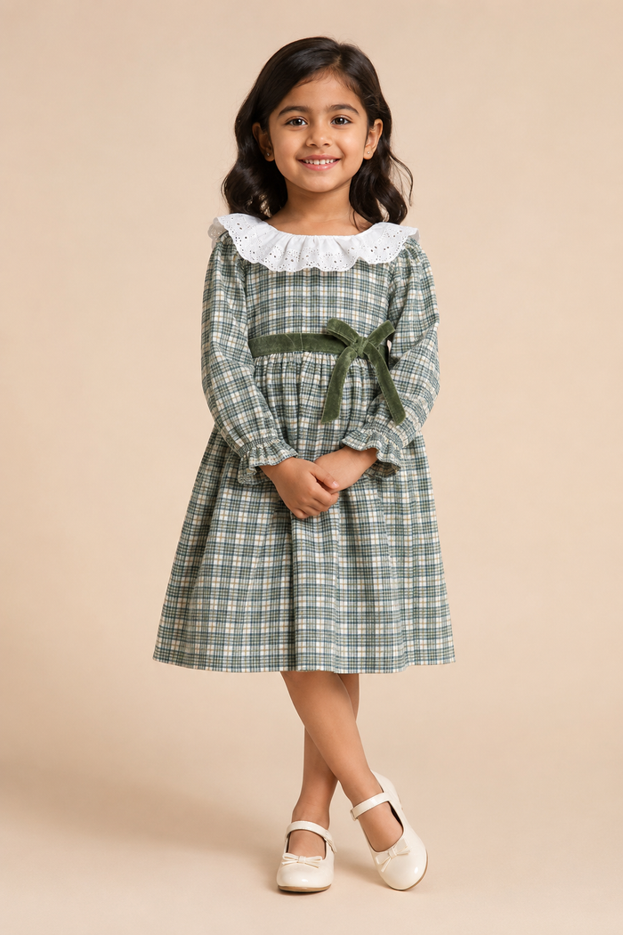 Willow Lace Plaid Dress